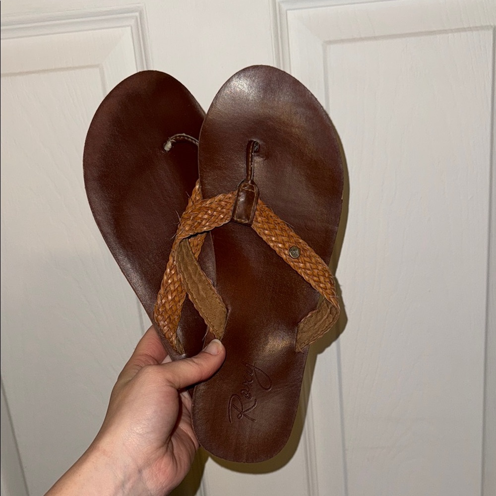 Roxy Brown Leather Sandals
